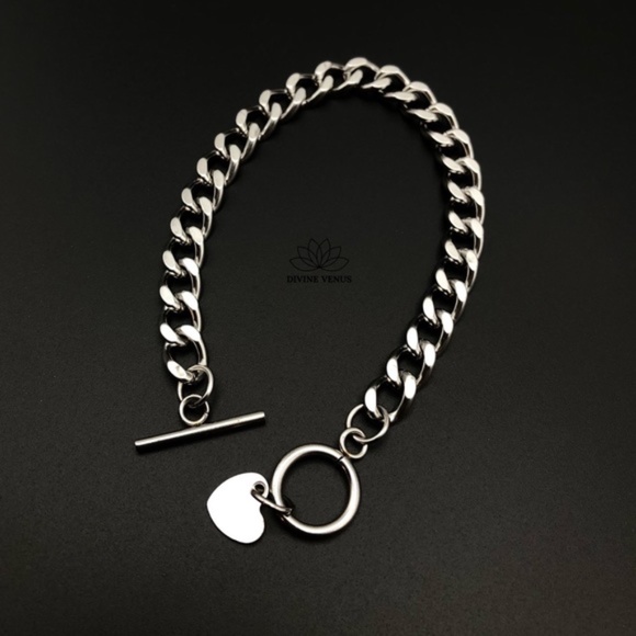 Toggle Clasp Bracelet | Stainless Steel Curb Chain - Picture 3 of 14
